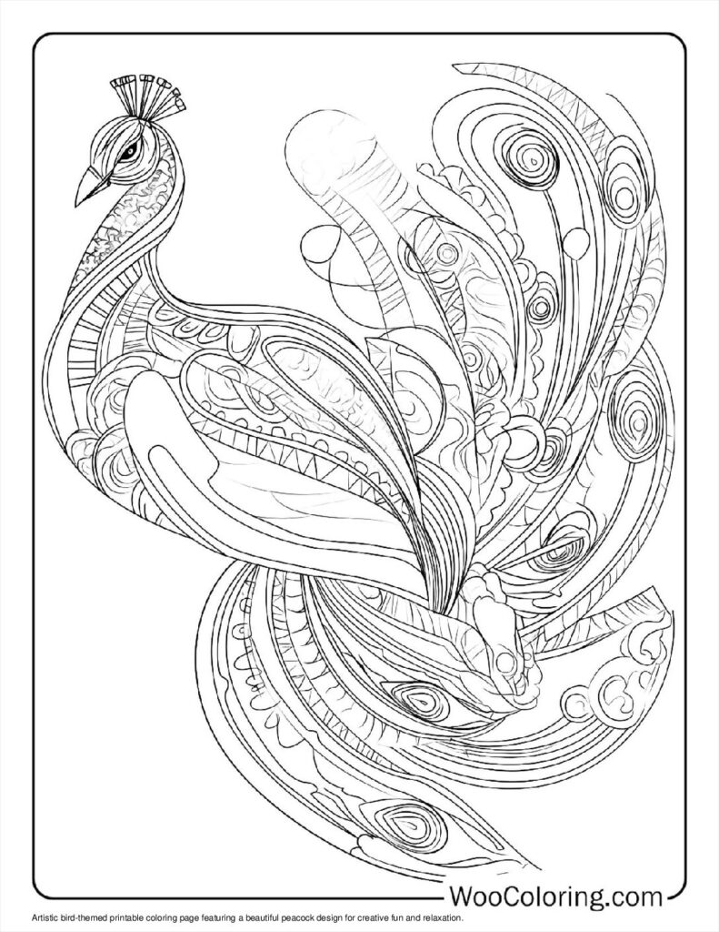 100  Peacock coloring pages  Free PDF To Print  - 76