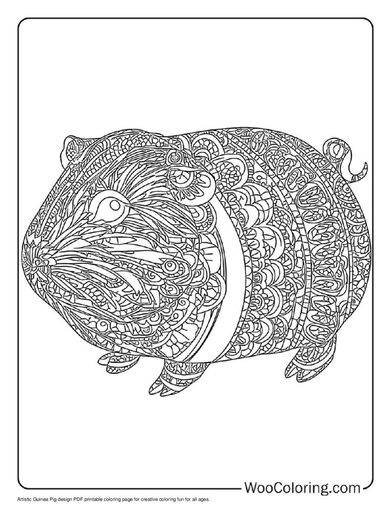 100 Guinea Pig coloring pages Free PDF To Print - 6