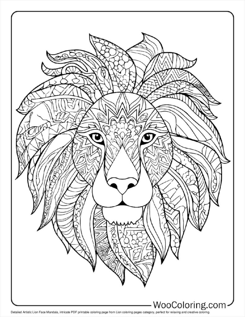 100 Lion coloring pages Free PDF To Print - 25