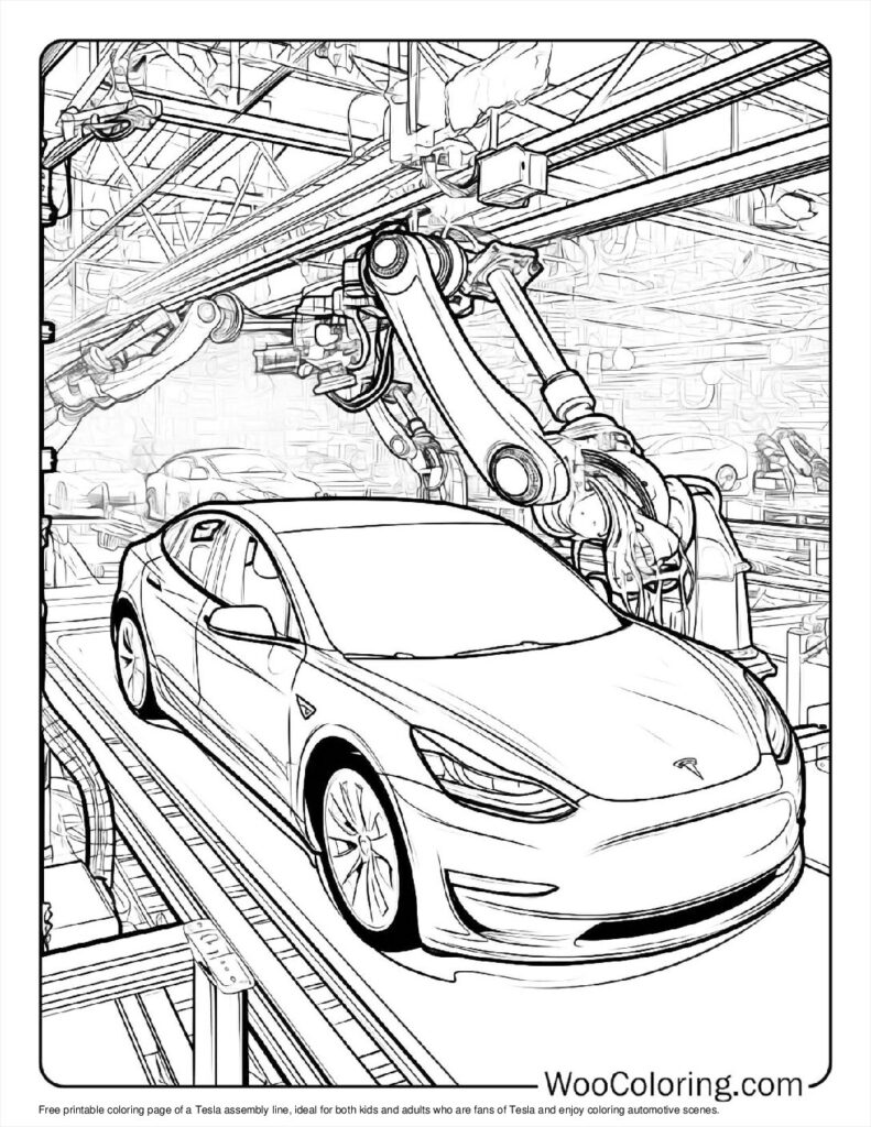Assembly Line Tesla For Kids