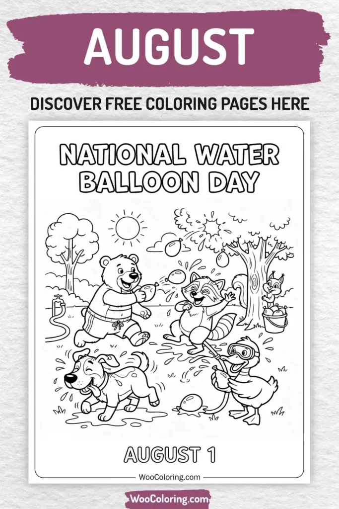 August coloring pages designs for kids
