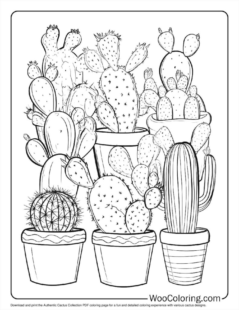 100  Cactus coloring pages  Free PDF To Print  - 58