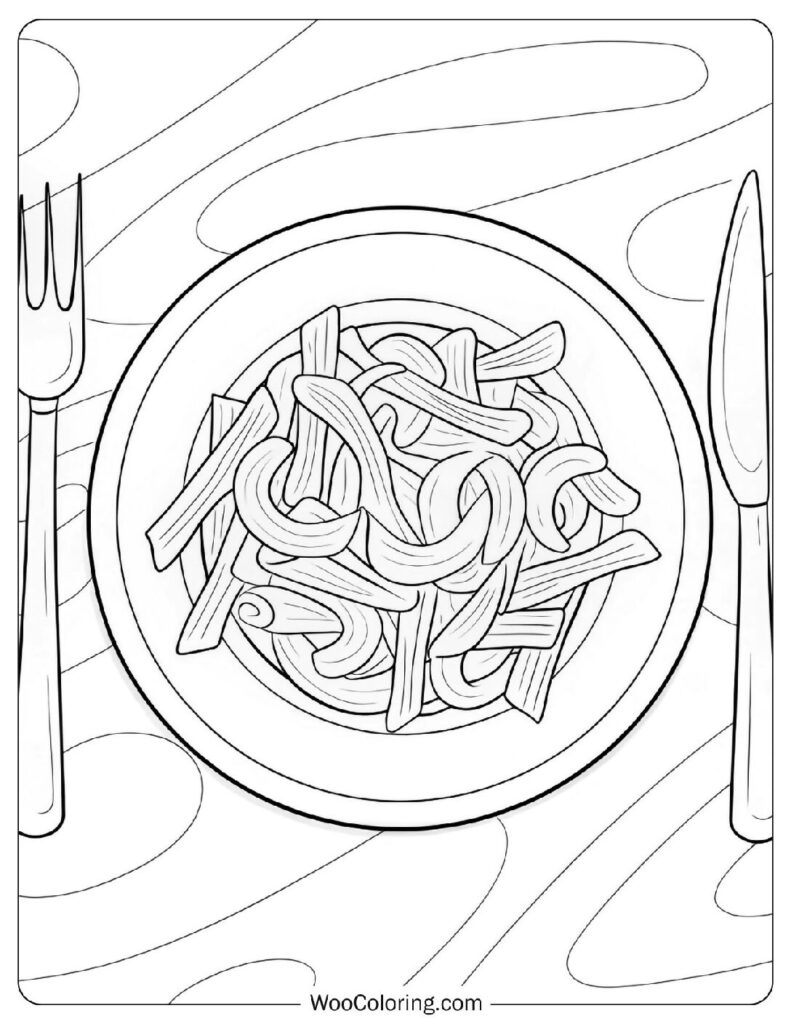 Food coloring page of Authentic Carbonara Pasta