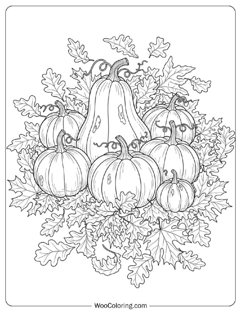 Autumn Pumpkin Patch coloring page