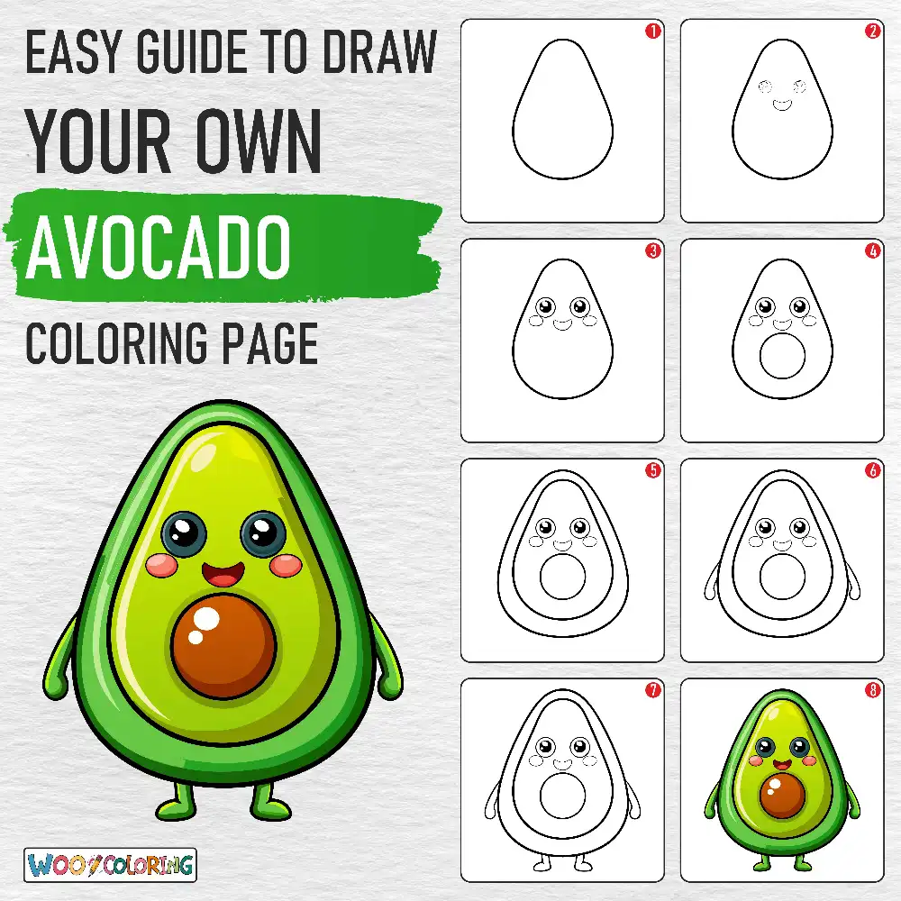 22 Avocado Coloring Pages  Free PDF To Print  - 76