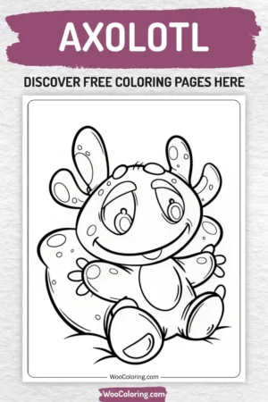 Axolotl coloring pages designs for kids
