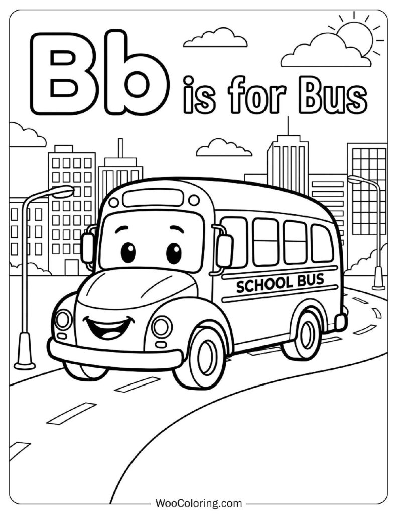 B is for Bus Alphabet Learning Activity for Kids