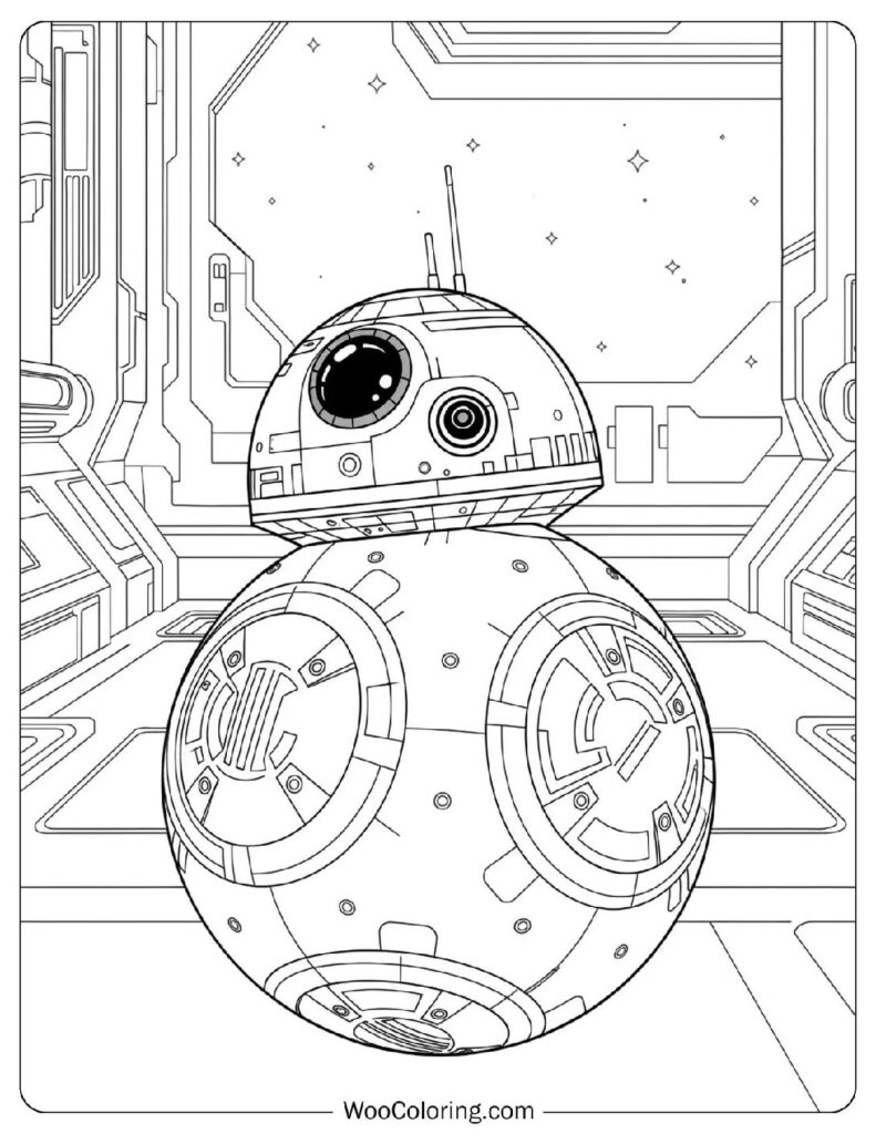 BB-8 Star Wars Robot Droid Coloring Page