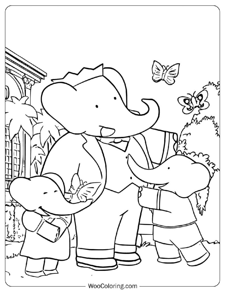 Babar and His Family in a Royal Garden Enjoying a Peaceful Afternoon