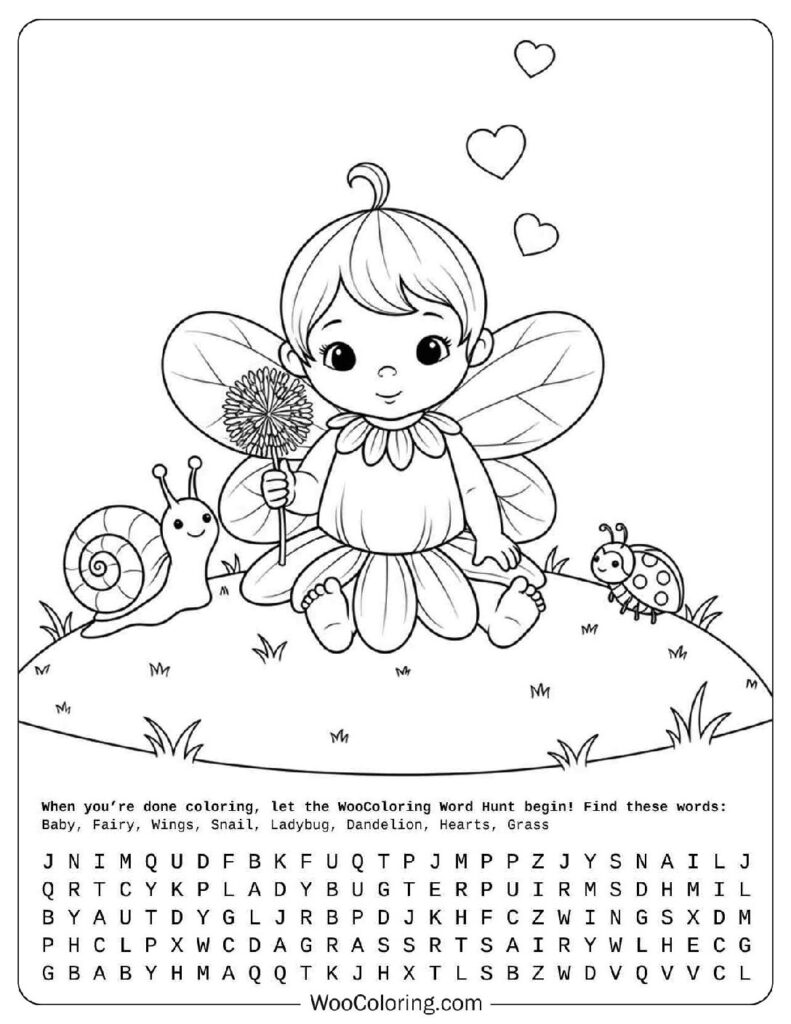 Baby Fairy Coloring Page
