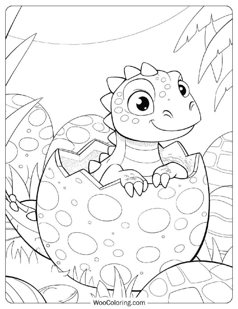 Baby Spinosaurus Coming Out of a Jurassic Egg