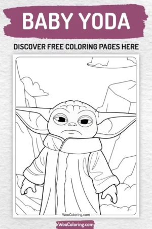 Baby Yoda coloring pages designs for kids