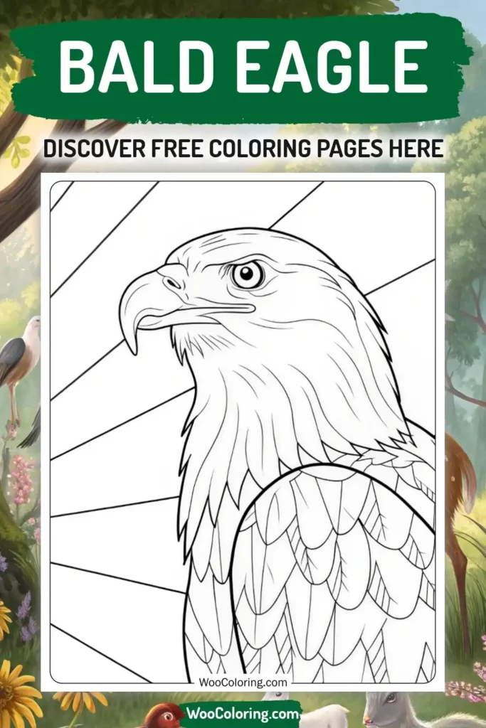 Bald Eagle coloring pages designs with animal