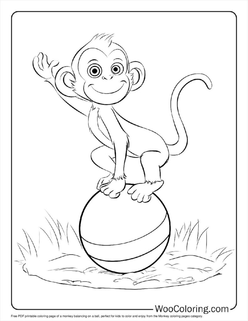 100  Monkey coloring pages  Free PDF To Print  - 97