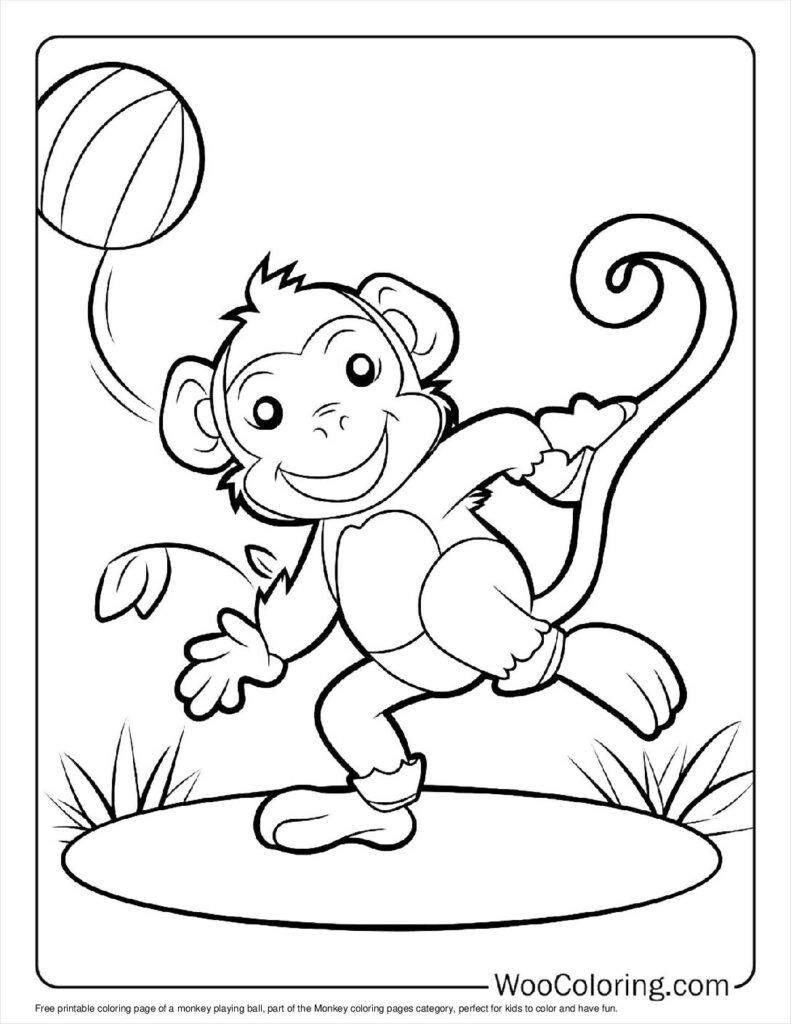 100  Monkey coloring pages  Free PDF To Print  - 1
