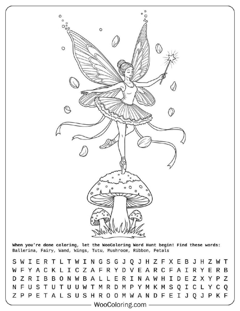 Ballerina Fairy Coloring Page