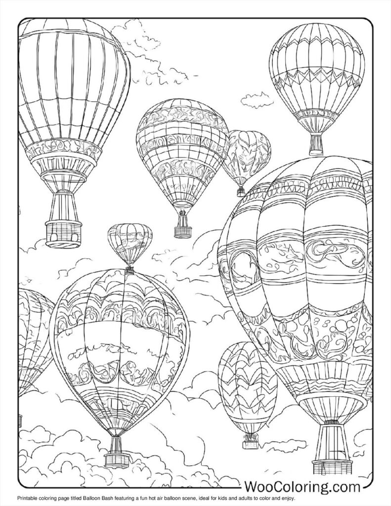100  Hot Air Balloon coloring pages  Free PDF To Print  - 15