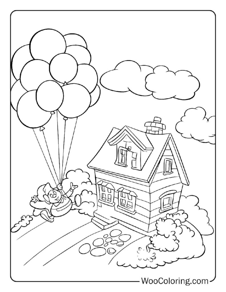 Balloon Pursuit Coloring Sheet