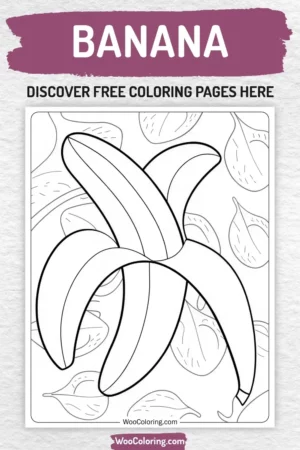 Banana coloring pages designs for kids