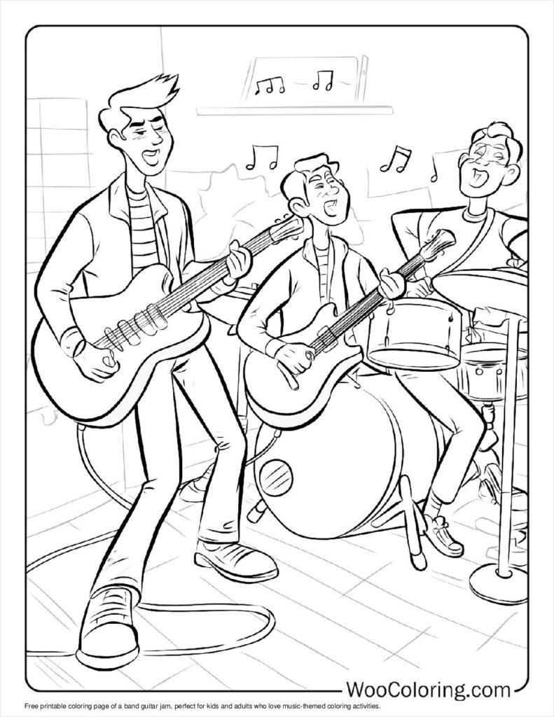 100  Guitar coloring pages  Free PDF To Print  - 64