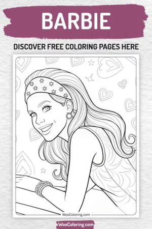 Barbie coloring pages designs for kids