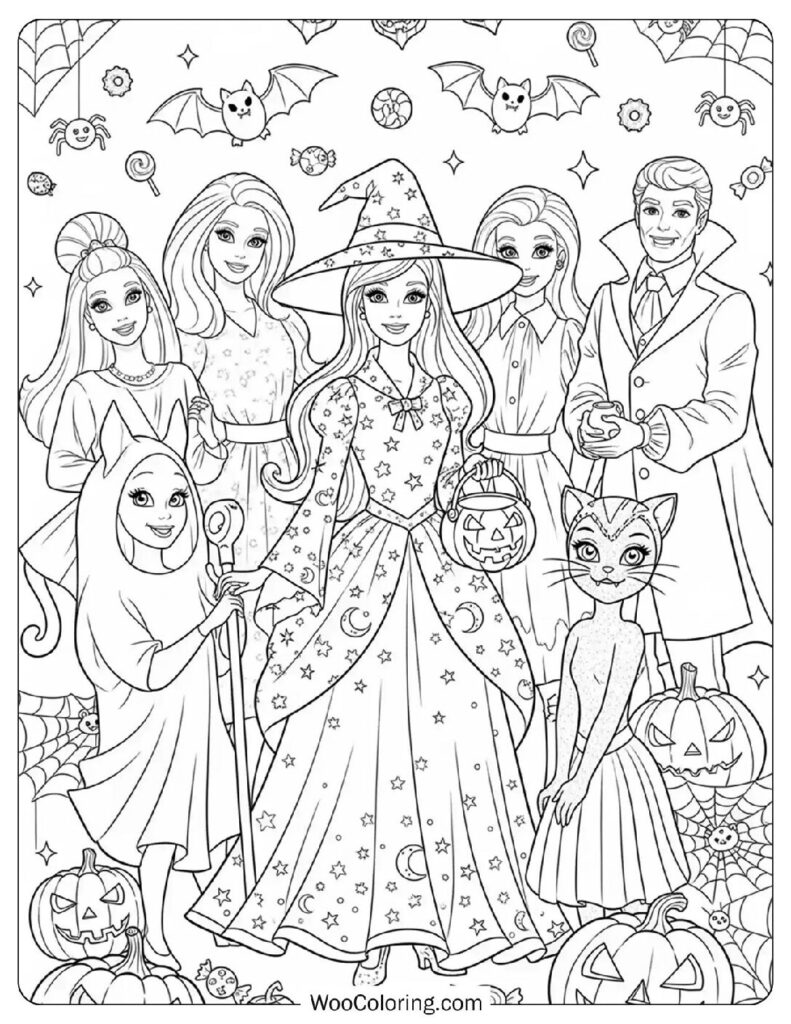 Barbie’s Halloween Costume Party coloring page