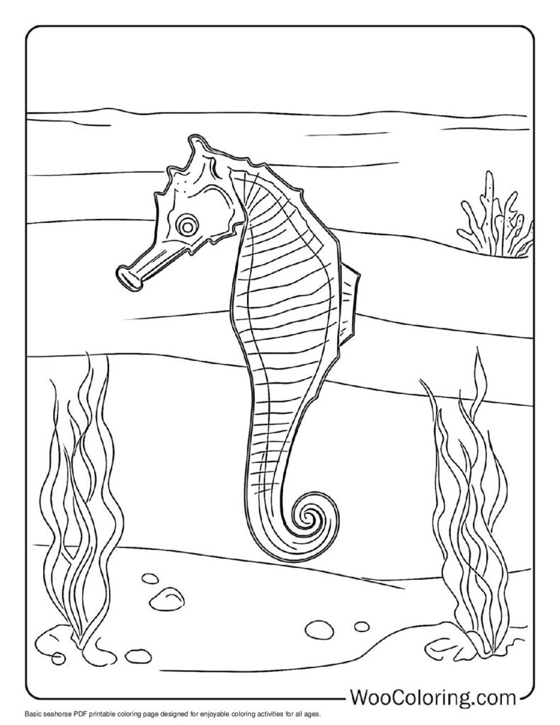 100  Seahorse coloring pages  Free PDF To Print  - 94