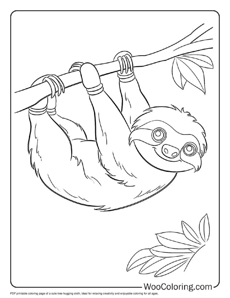 100  Sloth coloring pages  Free PDF To Print  - 78
