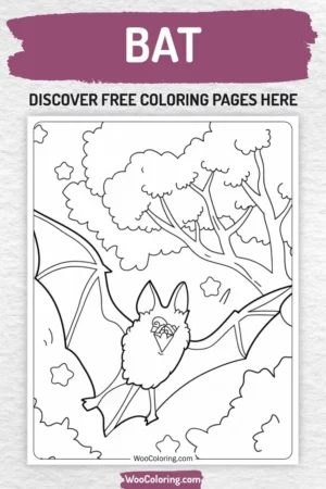 Bat coloring pages designs for kids