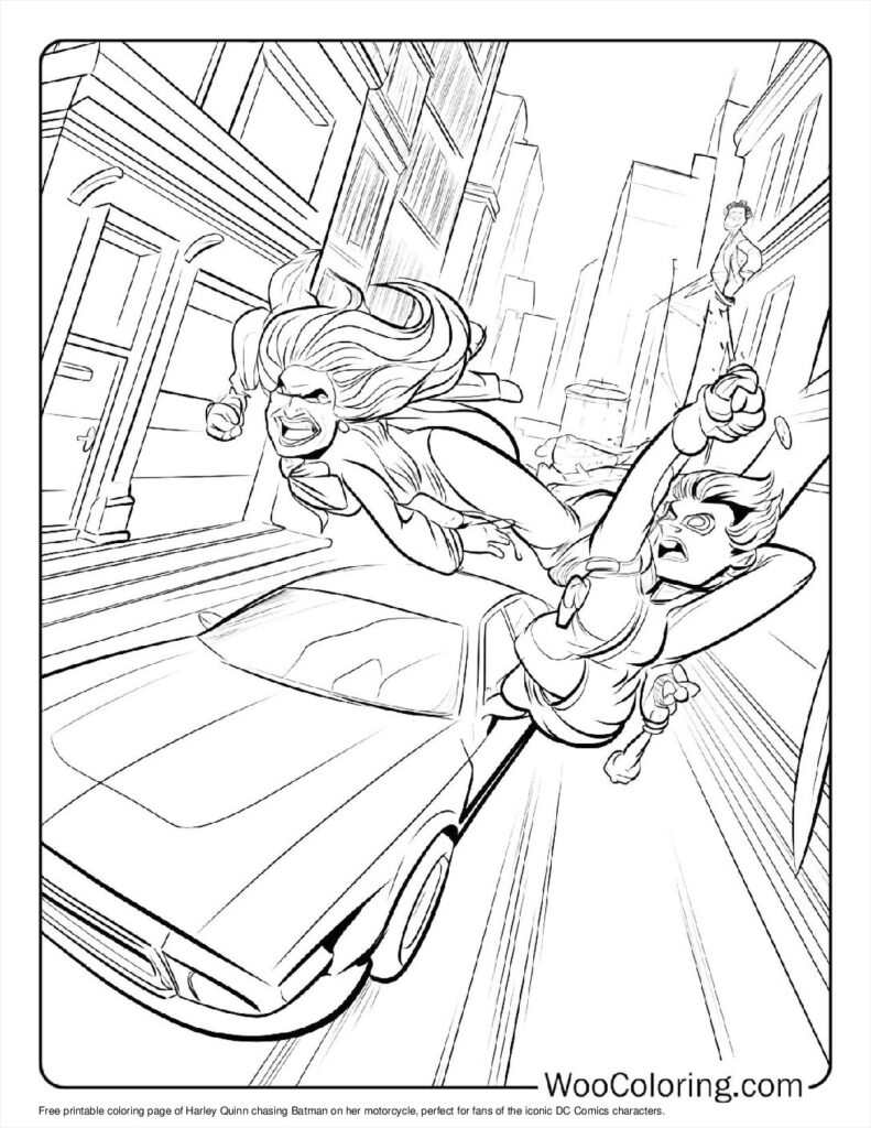Bat Pursuit Harley Coloring Page