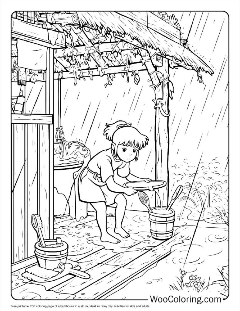 100  Rain coloring pages  Free PDF To Print  - 83
