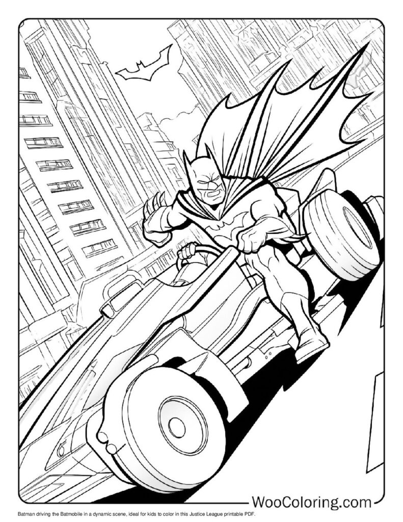 Batman's Drive Coloring Page