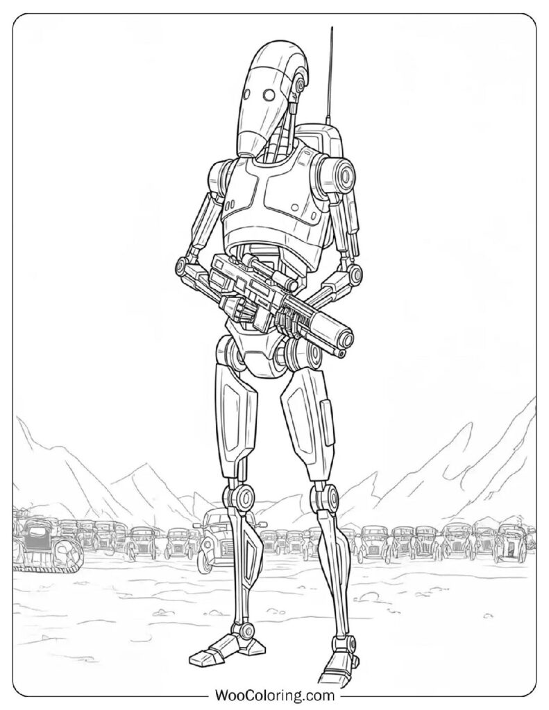 Battle Droid Star Wars Robot Coloring Page
