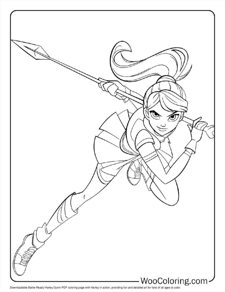 Battle-Ready Harley Coloring Sheet