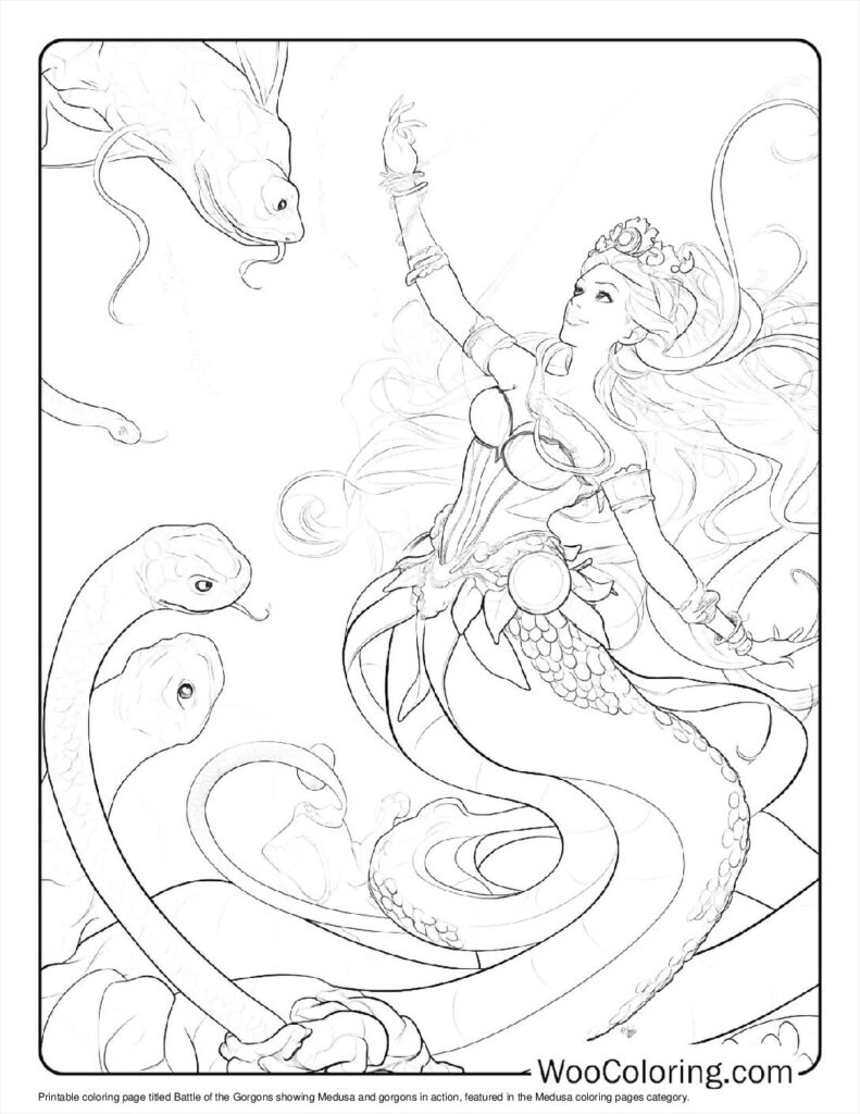 100  Medusa coloring pages  Free PDF To Print  - 12
