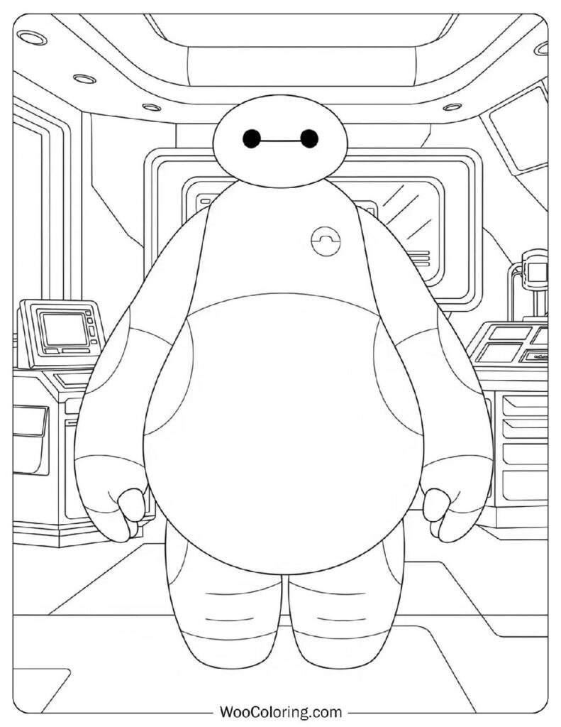 Baymax Healthcare Robot Companion Coloring Page
