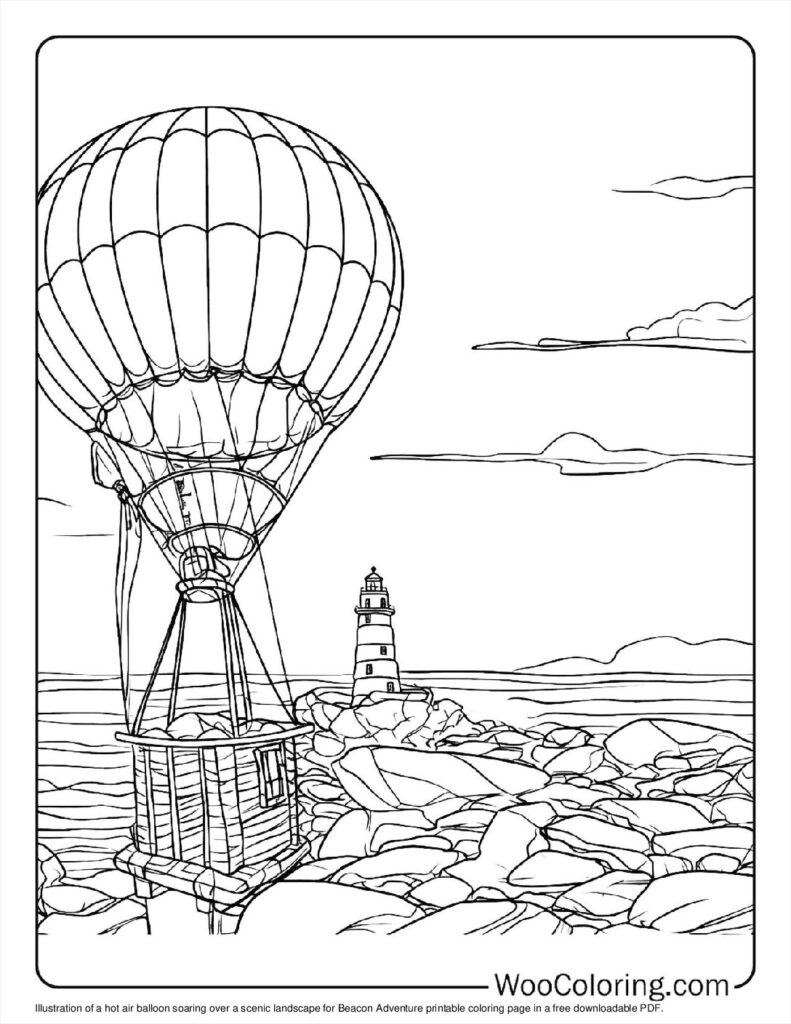 100  Hot Air Balloon coloring pages  Free PDF To Print  - 47