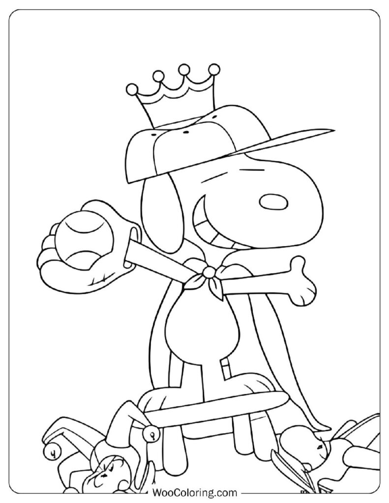 Snoopy Dressed as a Royal King with Woodstock by His Side from The Snoopy Show