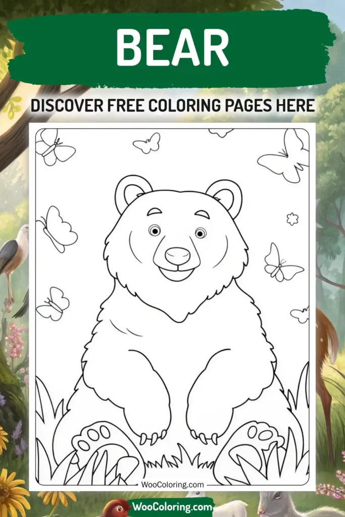 Bear coloring pages designs from animal