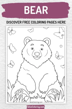 Bear coloring pages designs for kids