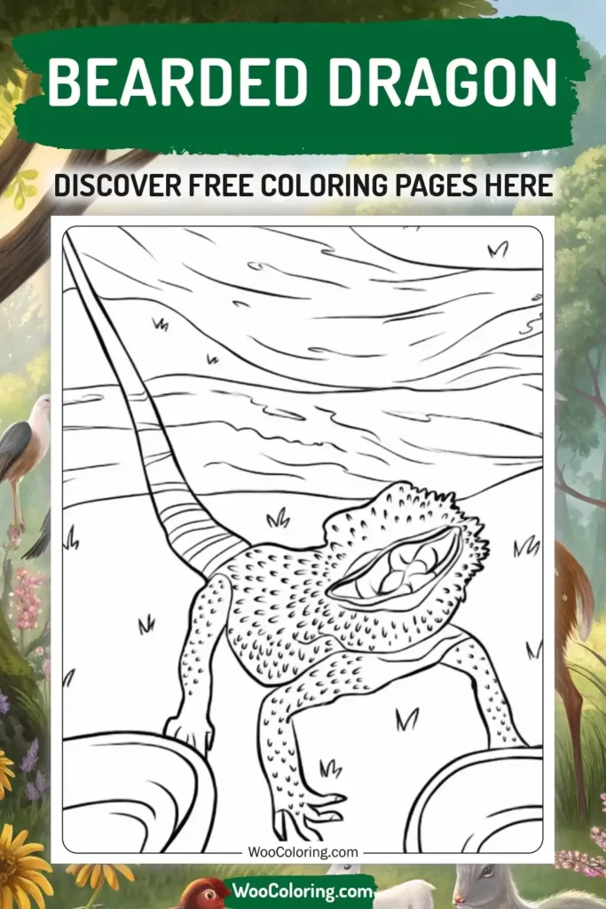 Bearded Dragon coloring pages designs with animal