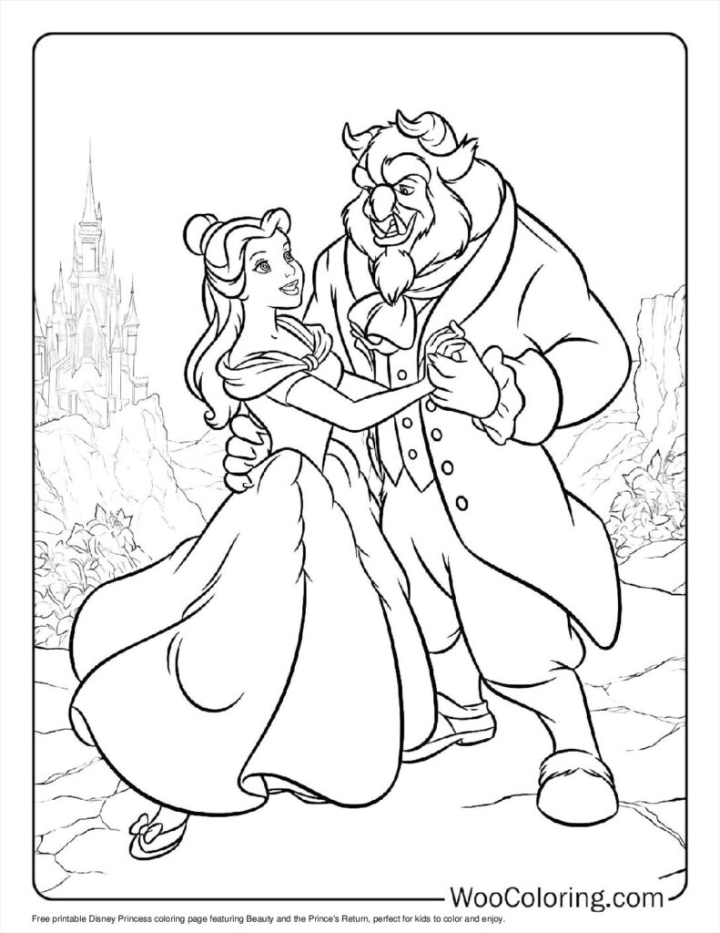 Beauty and the Prince's Return Coloring Sheet