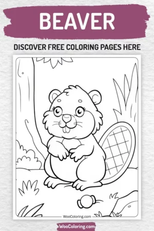 Beaver coloring pages designs for kids