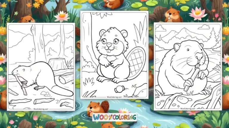 Beaver Coloring Pages Design Image