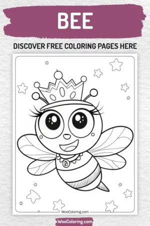 Bee coloring pages designs for kids