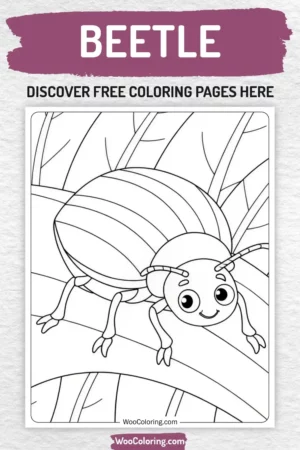 Beetle coloring pages designs for kids
