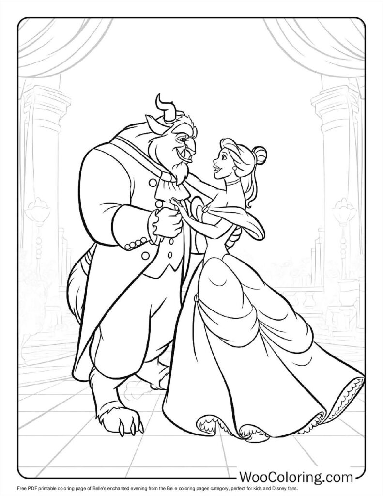Belle’s enchanted evening To Color