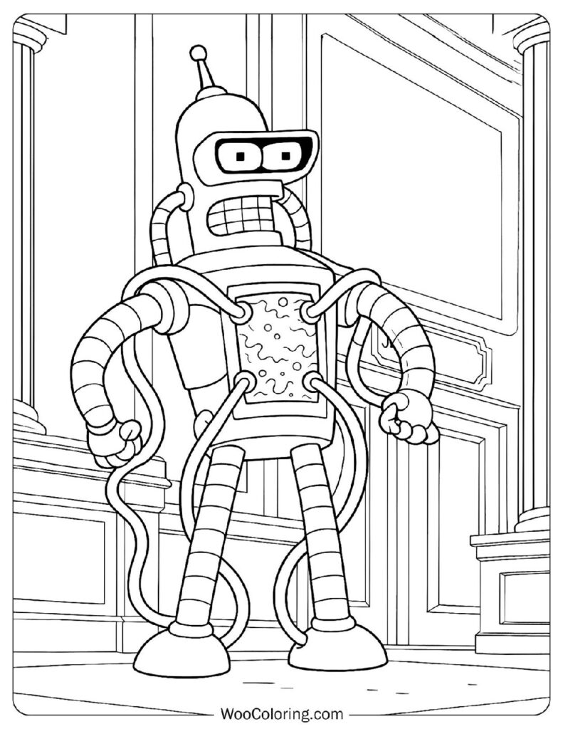 Bender Futurama Robot Coloring Page