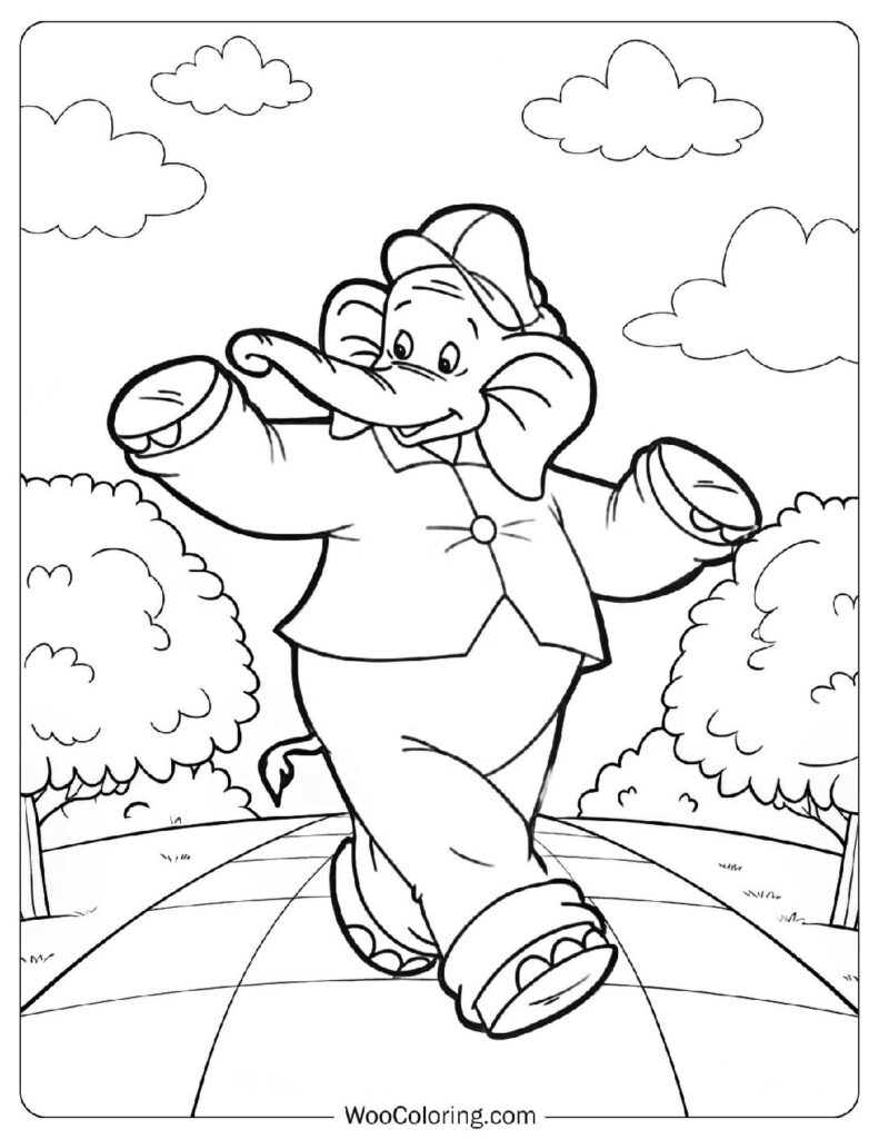 Benjamin the Elephant Marching Through the Town in His Red Coat