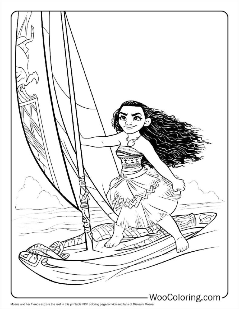 Beyond the Reef with Moana Coloring Sheet
